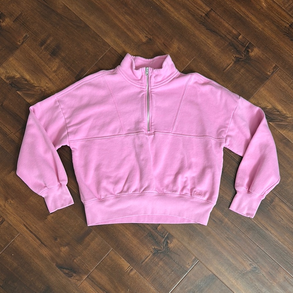 Abercrombie Kids girls 13/14 Pink Half-Zip Sweatshirt Top!  Thistle Pink color!